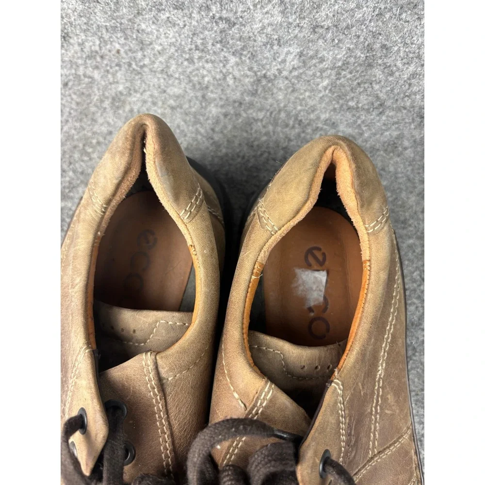 ECCO Light Shock Point Shoes Mens 43 Brown Leather Lace Up Moc Toe Oxfords